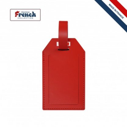Porte étiquette Pour Bagages En Cuir Recyclé MILOU Rouge