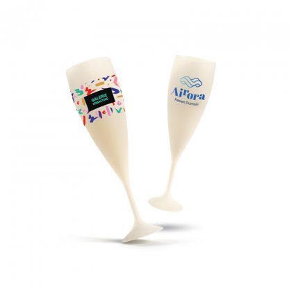 Flute à Champagne Réutilisable En Bioplastique 140ml BIO CHAMPAGNE VERRE Avec Deux Marquages