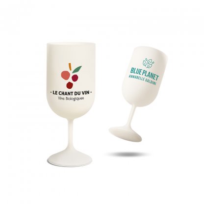 Verre à Vin Réutilisable En Bioplastique 180ml BIO WINEGLASS 2 Types De Marquage