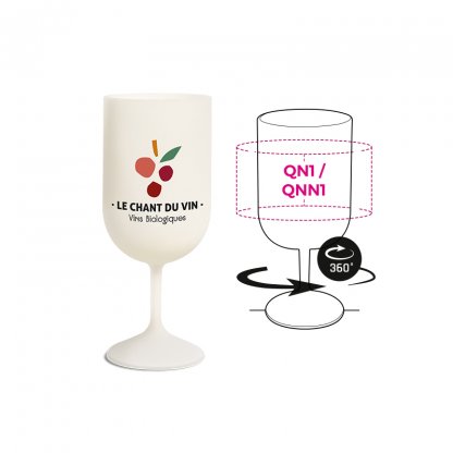 Verre à Vin Réutilisable En Bioplastique 180ml BIO WINEGLASS Marquage Quadrichromie