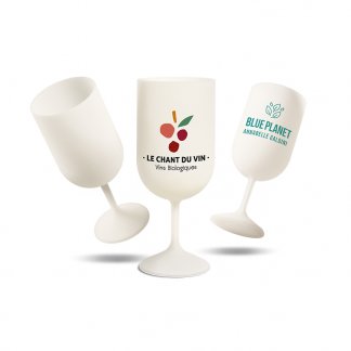 Verre à vin réutilisable publicitaire en bioplastique - 180ml - BIO WINEGLASS