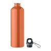 Gourde En Inox Recyclé Avec Mousqueton 750ml REBIG MOSS Orange Bouchon à Plat