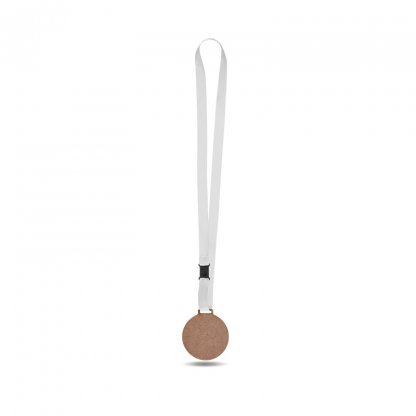 Médaille En Bois MDF Avec Cordon Satin BOLT XL Blanc