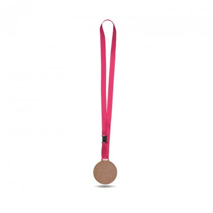 Médaille En Bois MDF Avec Cordon Satin BOLT XL Rose