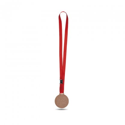 Médaille En Bois MDF Avec Cordon Satin BOLT XL Rouge