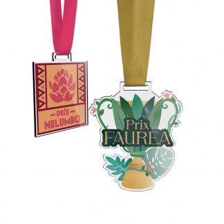 Médaille personnalisée en plastique avec cordon satin - PLASTA XL