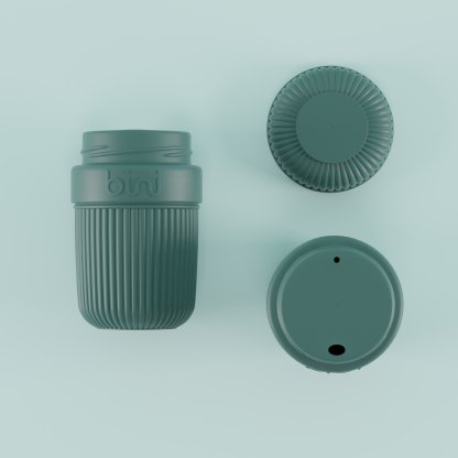 Mug Réutilisable Et Nomade Bio Sourcé 350ml BINI MUG 3 Parties Vert