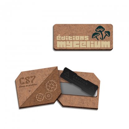Badge Sur Mesure En Bois MDF Avec Aimant AIMANT Badge De Face