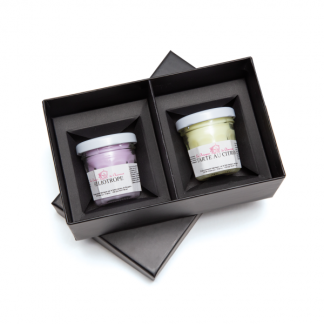 Coffret promotionnel deux petits pots de bougies parfumées - 110g - SET CHARROUX
