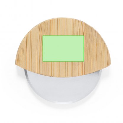 Coupe Pizzas En Acier Inoxydable Et Bambou TITOX Zone De Marquage