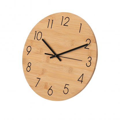 Horloge Murale En Bambou Tiwel De Côté