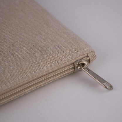 Pochette Ordinateur 17 En Coton Recyclé 220g DYO Naturel Détail Zip