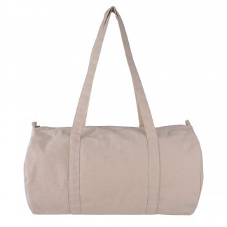 Sac de sport polochon avec logo en coton naturel - 300g - GYMBRO