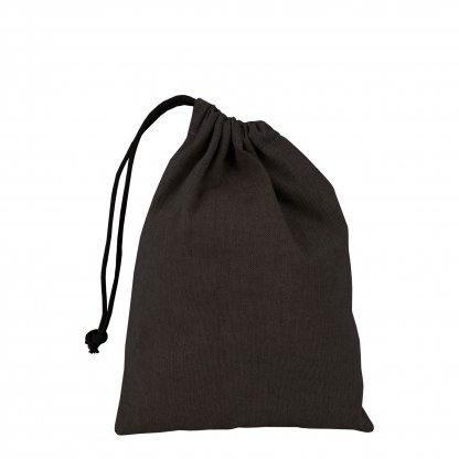 Sac Pochon Avec Cordelette En Coton Recyclé 150g 15x20 Cm POUCET Noir