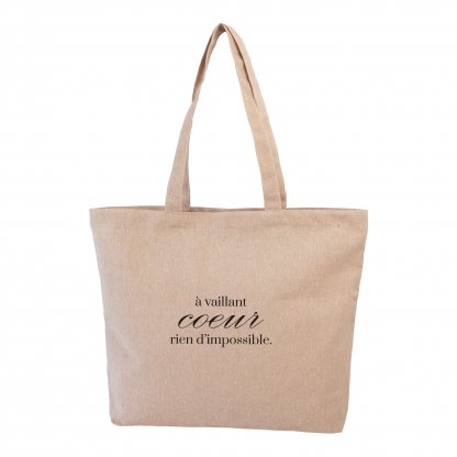 Sac Shopping Avec Fond En Coton Recyclé 150g 45x35x10cm SCAVO Naturel Avec Marquage