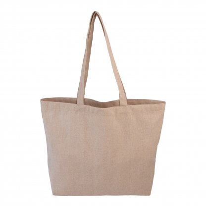 Sac Shopping Avec Fond En Coton Recyclé 220g 45x35x10cm AYA Naturrel De Face