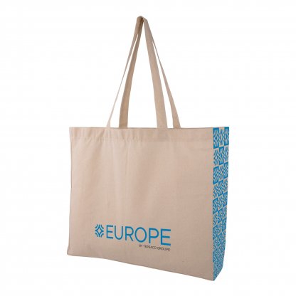 Sac Shopping En Coton Bio 150g 40x35x10cm TAKOS Naturel Avec Marquage