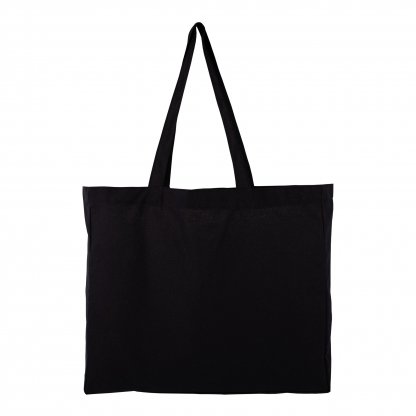 Sac Shopping En Coton Bio 150g 40x35x10cm TAKOS Noir De Face