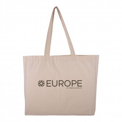 Sac Shopping En Coton Naturel 150g 40x35x10cm BAGGY Naturel Avec Marquage