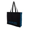 Sac Shopping En Coton Naturel 150g 40x35x10cm BAGGY Noir Avec Marquage