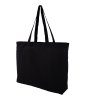 Sac Shopping En Coton Naturel 150g 40x35x10cm BAGGY Noir De Côté