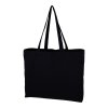 Sac Shopping En Coton Naturel 300g 40x35x10cm TIAKO Noir De Côté
