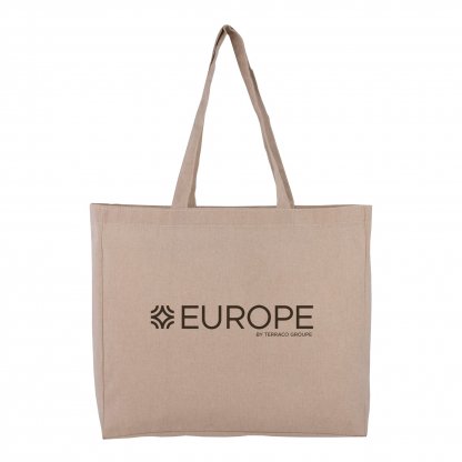 Sac Shopping En Coton Recyclé 150g 40x35x10cm TEKDECO Naturel Avec Marquage