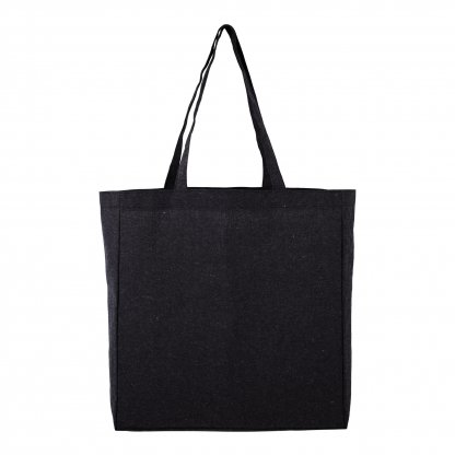 Sac Shopping En Coton Recyclé 220g 37x41x10cm SABABAC Noir
