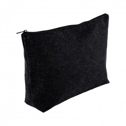 Trousse Soufflet En Coton Recyclé 220g EMILY Noir De Côté