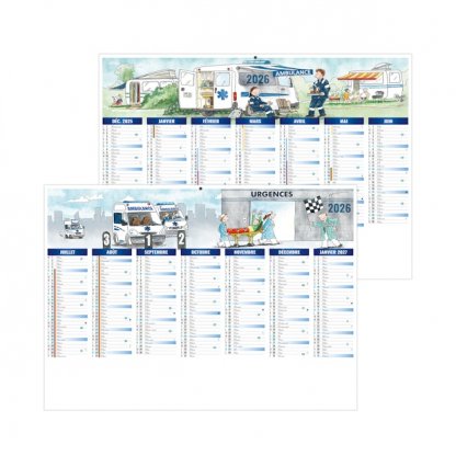 Calendrier De Toute Urgence Micro 7 Mois Par Face Recto:verso BANCAIRE