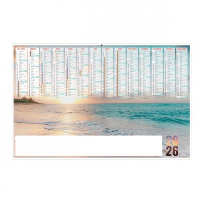 Calendrier Grand Large Médium 14 Mois Recto BANCAIRE