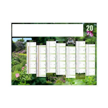 Calendrier Jardins 7 Mois Par Face Verso BANCAIRE