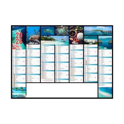 Calendrier Jeanne 7 Mois Par Face Recto BANCAIRE
