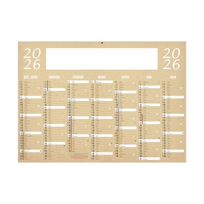 Calendrier Kraft 7 Mois Par Face Recto BANCAIRE