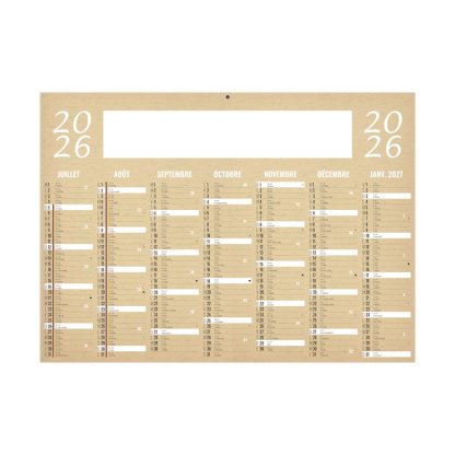 Calendrier Kraft 7 Mois Par Face Verso BANCAIRE