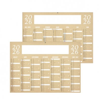 Calendrier Kraft Micro 7 Mois Par Face Recto:verso BANCAIRE