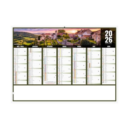 Calendrier Liberté Bourgogne Franche Comté 7 Mois Par Face Recto BANCAIRE