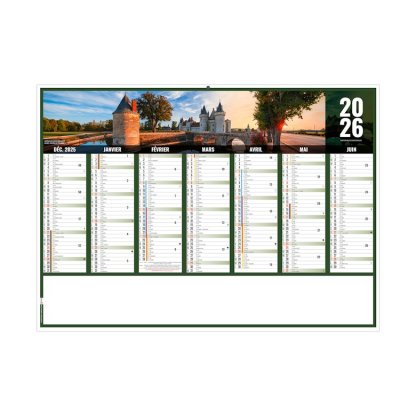 Calendrier Liberté Centre Val De Loire 7 Mois Par Face Recto BANCAIRE
