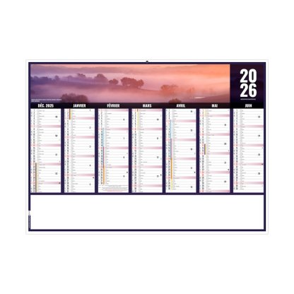 Calendrier Liberté Occitanie 7 Mois Par Face Recto BANCAIRE