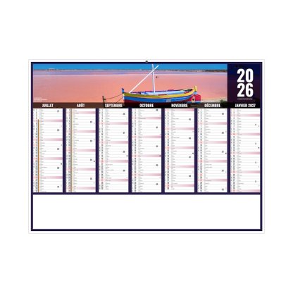 Calendrier Liberté Occitanie 7 Mois Par Face Verso BANCAIRE