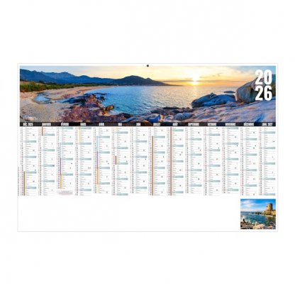 Calendrier Libre Choix Corse Médium 14 Mois Recto BANCAIRE