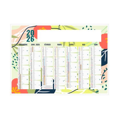 Calendrier Naturel 7 Mois Par Face Recto BANCAIRE