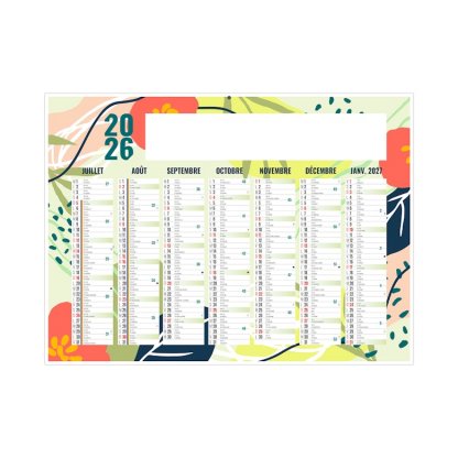 Calendrier Naturel 7 Mois Par Face Verso BANCAIRE
