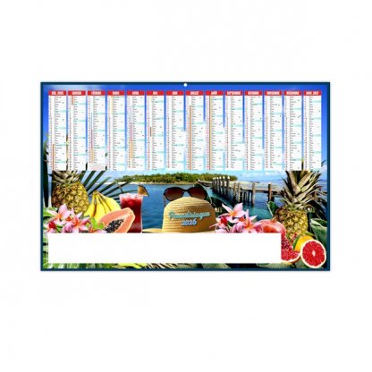 Calendrier Paradisiaque Médium 14 Mois Recto BANCAIRE