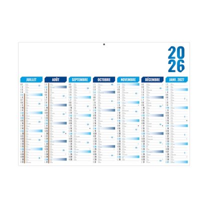 Calendrier Bleu Florentin 7 Mois Par Face Verso BANCAIRE