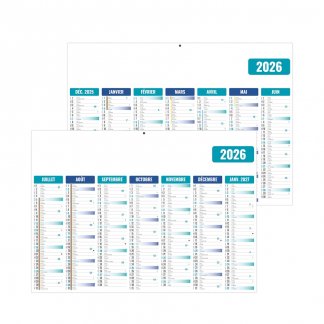 Calendrier mini publicitaire contrecollé - 27x20,8cm - BANCAIRE ÉCO
