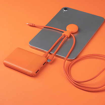 Pack De Charge Pour Voyage En Plastique Recyclé MR BIO PACK EPSILON Câble Et Batterie Posés Orange