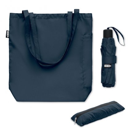 Parapluie Tempête Pliable En PET Recyclé Ø100cm SEATTLE Ensemble Bleu