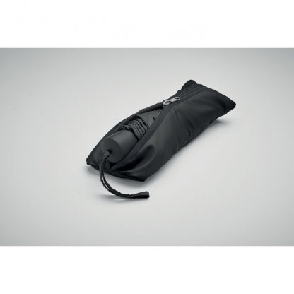 Parapluie Tempête Pliable En PET Recyclé Ø100cm SEATTLE Parapluie Fermé Dans Le Sac Noir