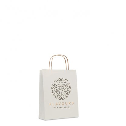 Sac Cadeau En Papier Recyclé 18x8x21cm PETIT Sac Blanc Personnalisé